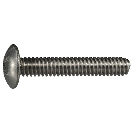 1/4"-20 x 1-1/2 in Phillips Truss Machine Screw, Plain 18-8 Stainless Steel, 5 PK